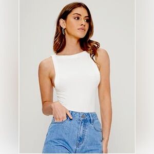 MOTF ECO recycled tank/ white / ribbed